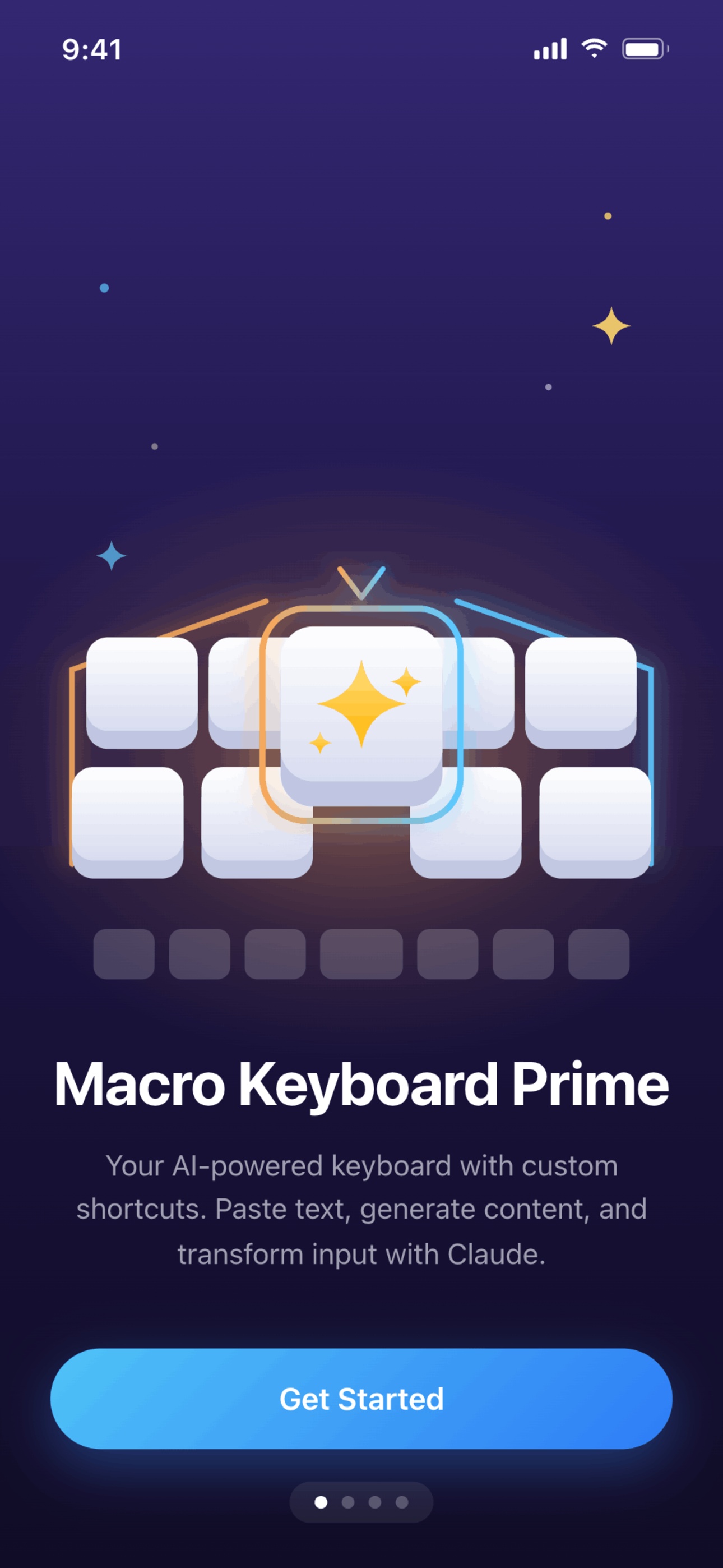 Macro Keyboard Prime welcome screen