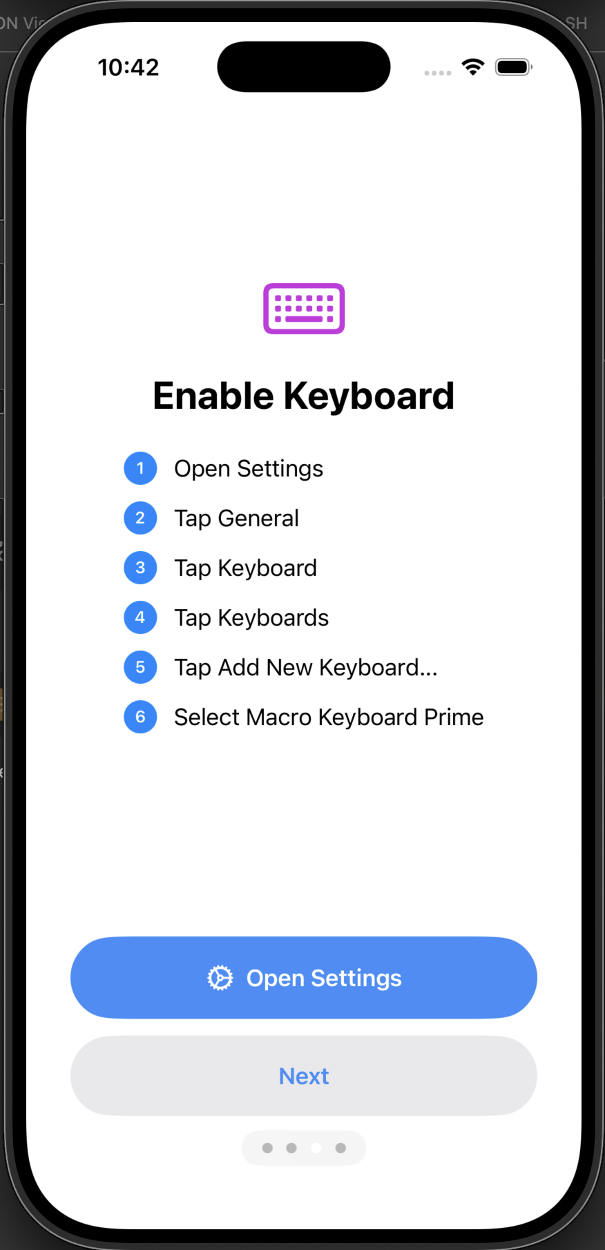 Enable Keyboard onboarding step